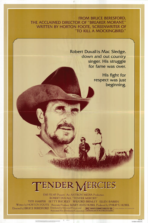 tender mercies 1983 one sheet poster folded